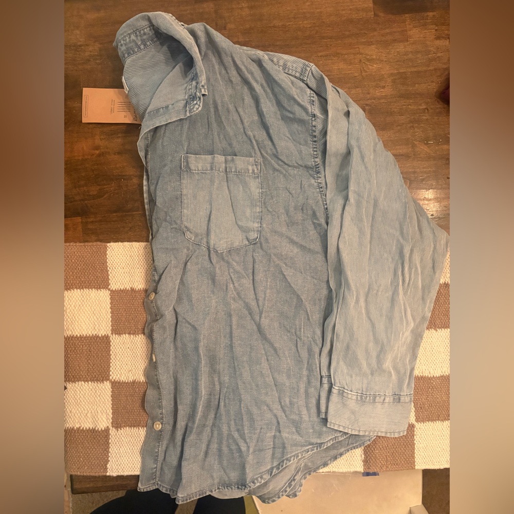 Thread & Supply Denim Blue Button Down Shirt - Picture 4 of 5